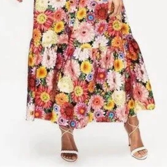 BORGO DE NOR Floral Button Down Belted Cotton Midi Dress Sz 6 - Picture 9 of 9